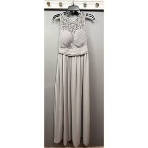 Tinley Maxi Dress‎ Womens Large Gray Formal Crochet top Long Wedding Prom